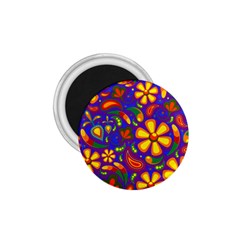 Gay Pride Rainbow Floral Paisley 1 75  Magnets by VernenInk