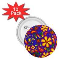 Gay Pride Rainbow Floral Paisley 1 75  Buttons (10 Pack) by VernenInk