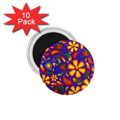 Gay Pride Rainbow Floral Paisley 1 75  Magnets (10 Pack)  by VernenInk