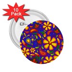 Gay Pride Rainbow Floral Paisley 2.25  Buttons (10 pack)  Front