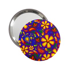 Gay Pride Rainbow Floral Paisley 2 25  Handbag Mirrors by VernenInk