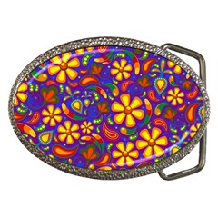 Gay Pride Rainbow Floral Paisley Belt Buckles by VernenInk