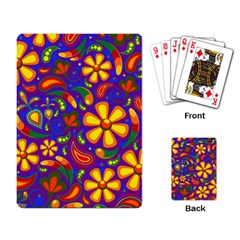 Gay Pride Rainbow Floral Paisley Playing Cards Single Design (rectangle) by VernenInk