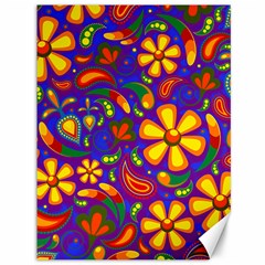 Gay Pride Rainbow Floral Paisley Canvas 36  X 48  by VernenInk