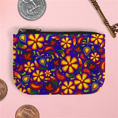 Gay Pride Rainbow Floral Paisley Mini Coin Purse by VernenInk