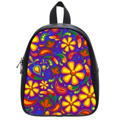 Gay Pride Rainbow Floral Paisley School Bag (small) by VernenInk