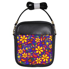 Gay Pride Rainbow Floral Paisley Girls Sling Bag by VernenInk