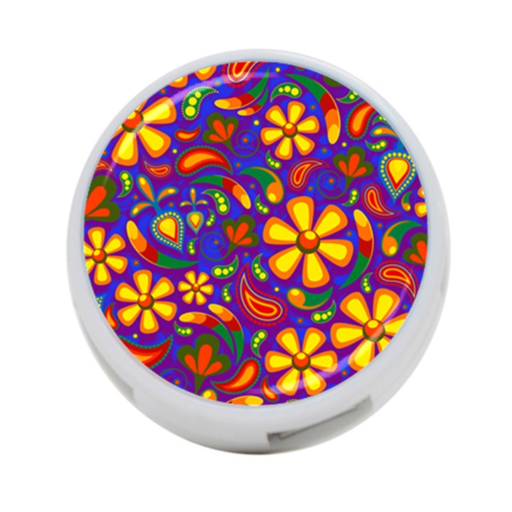 Gay Pride Rainbow Floral Paisley 4-Port USB Hub (Two Sides)