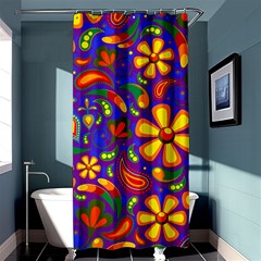 Gay Pride Rainbow Floral Paisley Shower Curtain 36  X 72  (stall)  by VernenInk