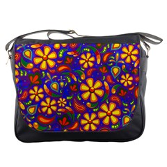 Gay Pride Rainbow Floral Paisley Messenger Bag by VernenInk