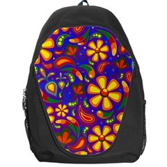 Gay Pride Rainbow Floral Paisley Backpack Bag by VernenInk