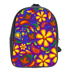 Gay Pride Rainbow Floral Paisley School Bag (xl)