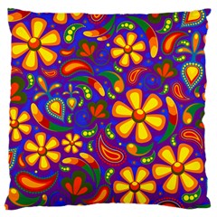 Gay Pride Rainbow Floral Paisley Standard Flano Cushion Case (one Side) by VernenInk