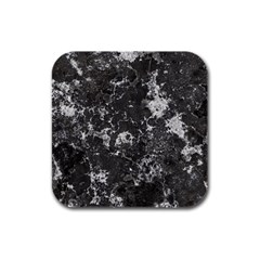 Dark Marble Camouflage Texture Print Rubber Square Coaster (4 Pack) 