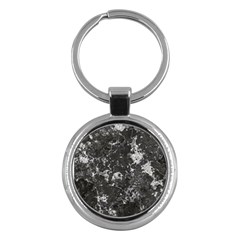 Dark Marble Camouflage Texture Print Key Chain (round)