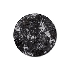 Dark Marble Camouflage Texture Print Rubber Round Coaster (4 Pack) 