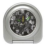 Dark Marble Camouflage Texture Print Travel Alarm Clock Front