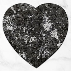 Dark Marble Camouflage Texture Print Jigsaw Puzzle (heart) by dflcprintsclothing