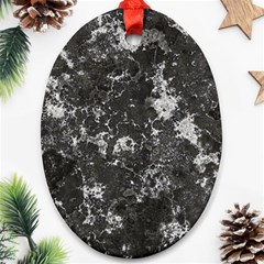 Dark Marble Camouflage Texture Print Oval Ornament (two Sides) by dflcprintsclothing