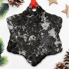 Dark Marble Camouflage Texture Print Ornament (snowflake)