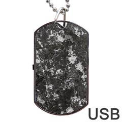 Dark Marble Camouflage Texture Print Dog Tag Usb Flash (one Side) by dflcprintsclothing