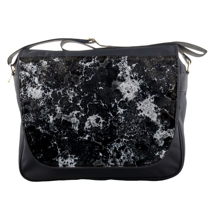 Dark Marble Camouflage Texture Print Messenger Bag