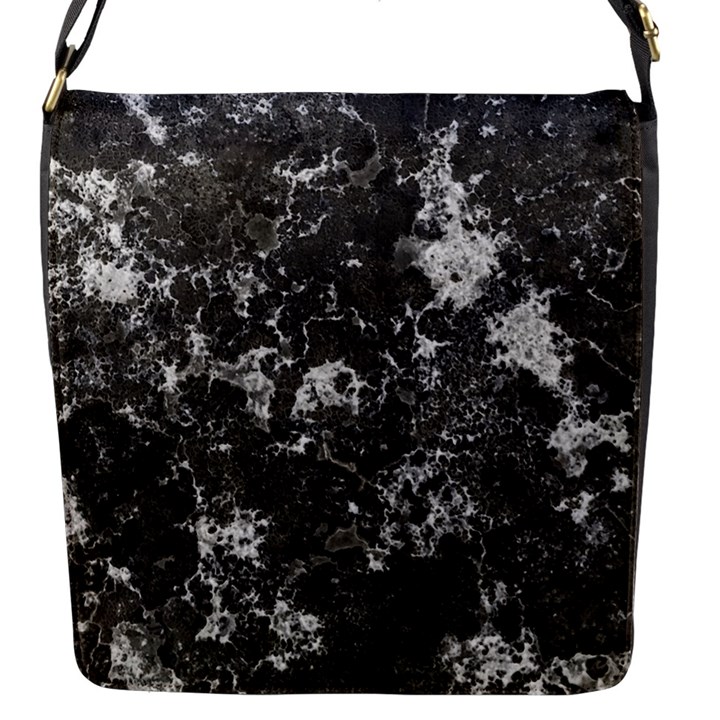 Dark Marble Camouflage Texture Print Flap Closure Messenger Bag (S)