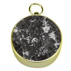 Dark Marble Camouflage Texture Print Gold Compasses