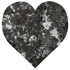 Dark Marble Camouflage Texture Print Wooden Puzzle Heart by dflcprintsclothing