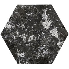 Dark Marble Camouflage Texture Print Wooden Puzzle Hexagon by dflcprintsclothing