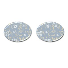 Folk Flowers Pattern Floral Surface Design Seamless Pattern Cufflinks (oval) by Eskimos