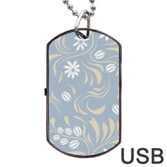 Folk Flowers Pattern Floral Surface Design Seamless Pattern Dog Tag Usb Flash (one Side) by Eskimos