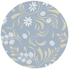 Folk Flowers Pattern Floral Surface Design Seamless Pattern Wooden Puzzle Round by Eskimos