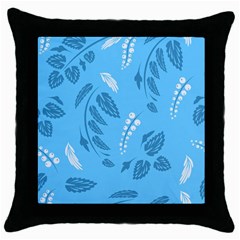 Folk Flowers Pattern Floral Surface Design Seamless Pattern Throw Pillow Case (black) by Eskimos