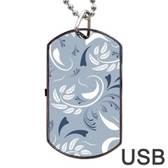 Folk Flowers Pattern Floral Surface Design Seamless Pattern Dog Tag Usb Flash (one Side) by Eskimos