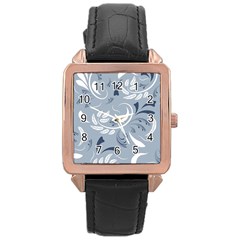 Folk Flowers Pattern Floral Surface Design Seamless Pattern Rose Gold Leather Watch  by Eskimos