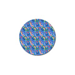 Multicolored Butterflies Fly On A Blue Background Golf Ball Marker (4 Pack) by SychEva