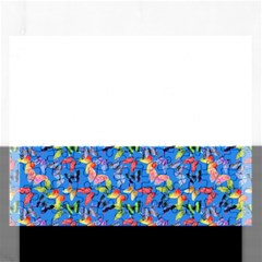 Multicolored Butterflies Fly On A Blue Background Rectangular Jigsaw Puzzl by SychEva