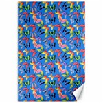 Multicolored Butterflies Fly On A Blue Background Canvas 24  x 36  23.35 x34.74  Canvas - 1