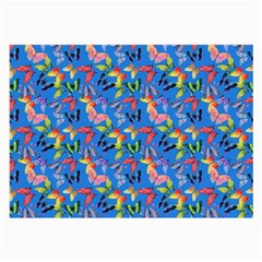 Multicolored Butterflies Fly On A Blue Background Large Glasses Cloth (2 Sides) by SychEva