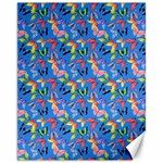 Multicolored Butterflies Fly On A Blue Background Canvas 11  x 14  10.95 x13.48  Canvas - 1