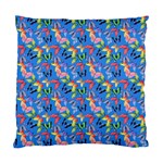 Multicolored Butterflies Fly On A Blue Background Standard Cushion Case (Two Sides) Front