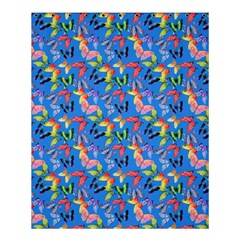 Multicolored Butterflies Fly On A Blue Background Shower Curtain 60  X 72  (medium)  by SychEva