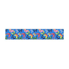 Multicolored Butterflies Fly On A Blue Background Flano Scarf (mini) by SychEva