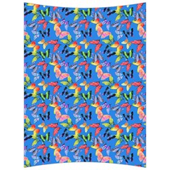 Multicolored Butterflies Fly On A Blue Background Back Support Cushion by SychEva