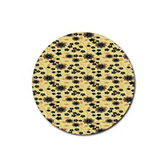 Floral Rubber Round Coaster (4 Pack) 