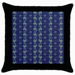 Flowers Pattern Throw Pillow Case (black) by Sparkle