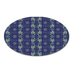 Flowers Pattern Oval Magnet by Sparkle