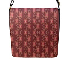 Flowers Pattern Flap Closure Messenger Bag (l) by Sparkle