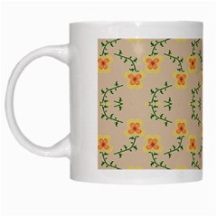 Flowers Pattern White Mugs by Sparkle